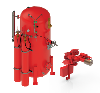 Pressure tank for Fire Suppression and water-mist deck cannon / monitor Pressure tank for Fire Suppression and water-mist deck cannon / monitor