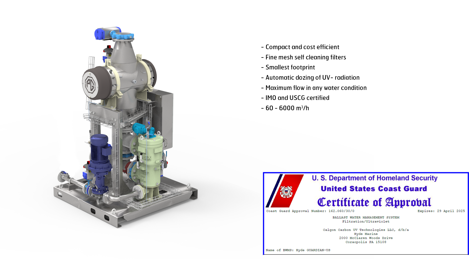 Ballast water treatment system – PG Hyde BWTS
